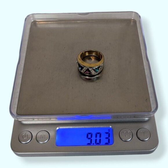 Vintage Multi-Tone Rhinestone Ring - Picture 6 of 7